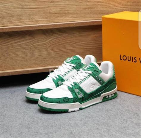 lv trainer green denim|lv trainers louis vuitton.